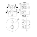 Miscelatore termostatico incasso doccia a 2 uscite di Paffoni. Cod.LIQ018CR
