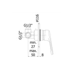 Set Soffione doccia con braccio doccia tubo e miscelatore incasso Cromo Paffoni