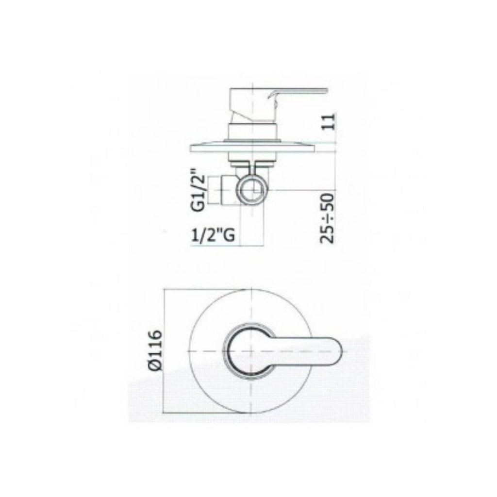 Set soffione doccia tondo anticalcare con braccio 30cm e miscelatore doccia incasso Cromo Paffoni