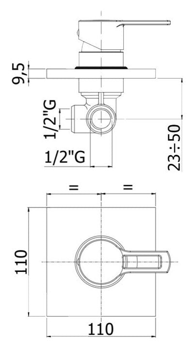 Set Soffione doccia tondo diametro 300 con braccio quadrato e miscelatore incasso doccia Cromo Paffoni