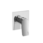 Set soffione doccia anticalcare quadrato con braccio tondo e miscelatore incasso doccia Tilt Cromo Paffoni