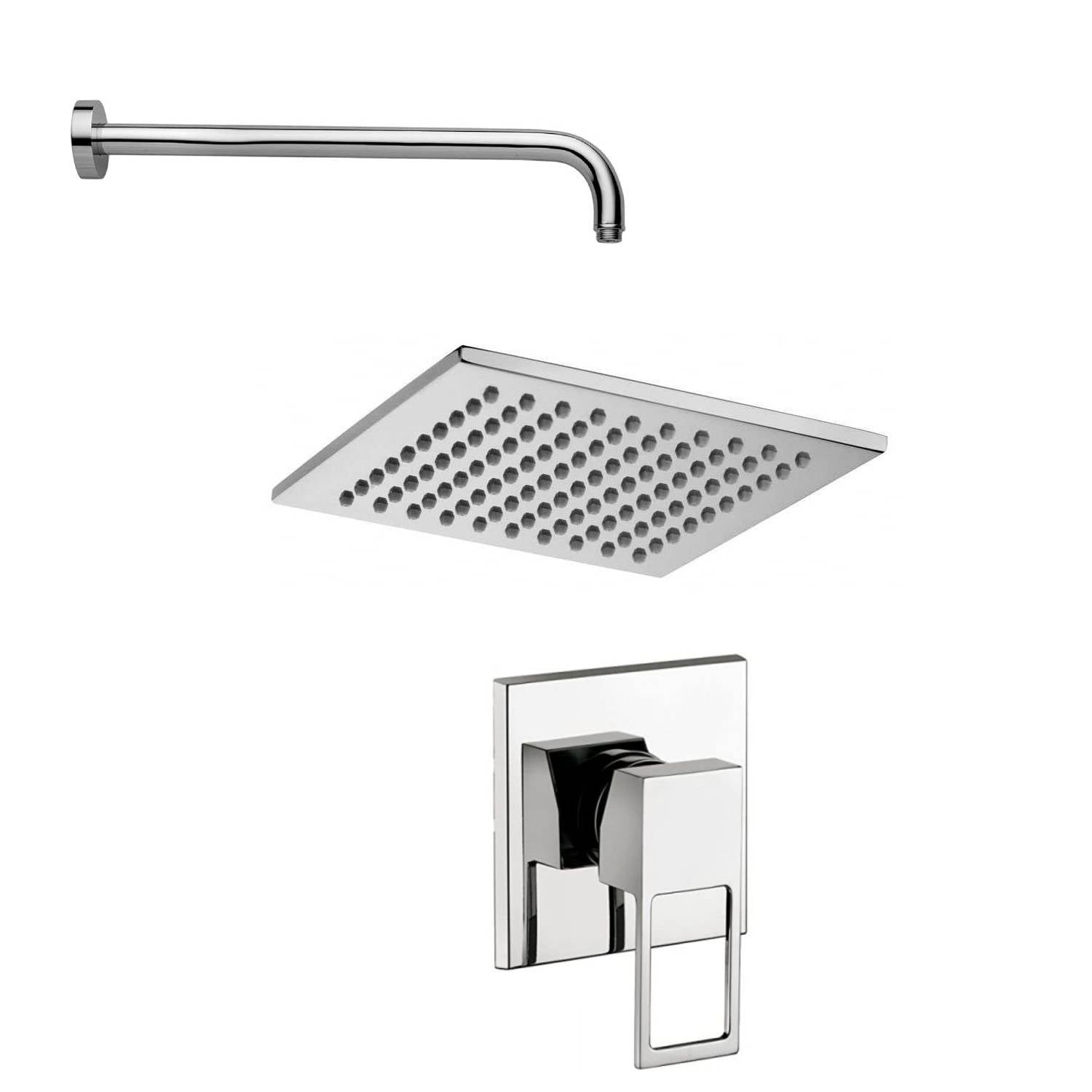 Set soffione doccia anticalcare con braccio doccia tondo e miscelatore doccia incasso Effe Cromo Paffoni