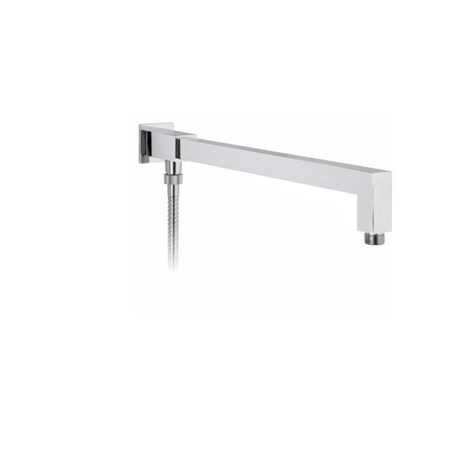 Braccio quadrato per doccia con deviatore in ottone cromato Keller Taps