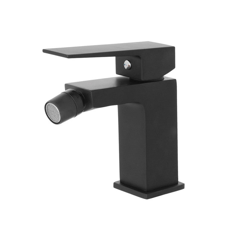 Miscelatore monocomando bidet RubiFlux serie Arkon con scarico clic-clac - Nero Opaco