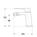 Miscelatore monocomando bidet RubiFlux serie Arkon con scarico clic-clac - Nero Opaco