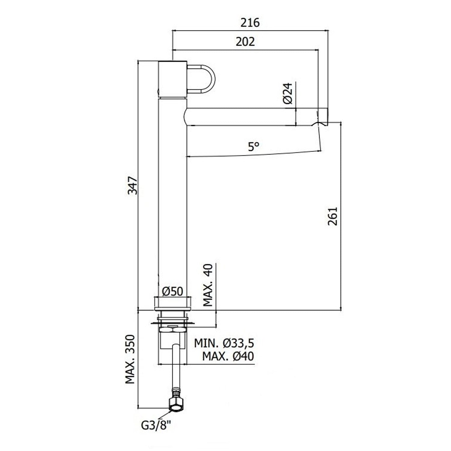 Miscelatore alto lavabo con scarico click clack Paffoni Jocker cromato