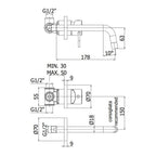 Miscelatore lavabo incasso con bocca cm 24