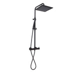 Colonna doccia nero orientabile con soffione quadro