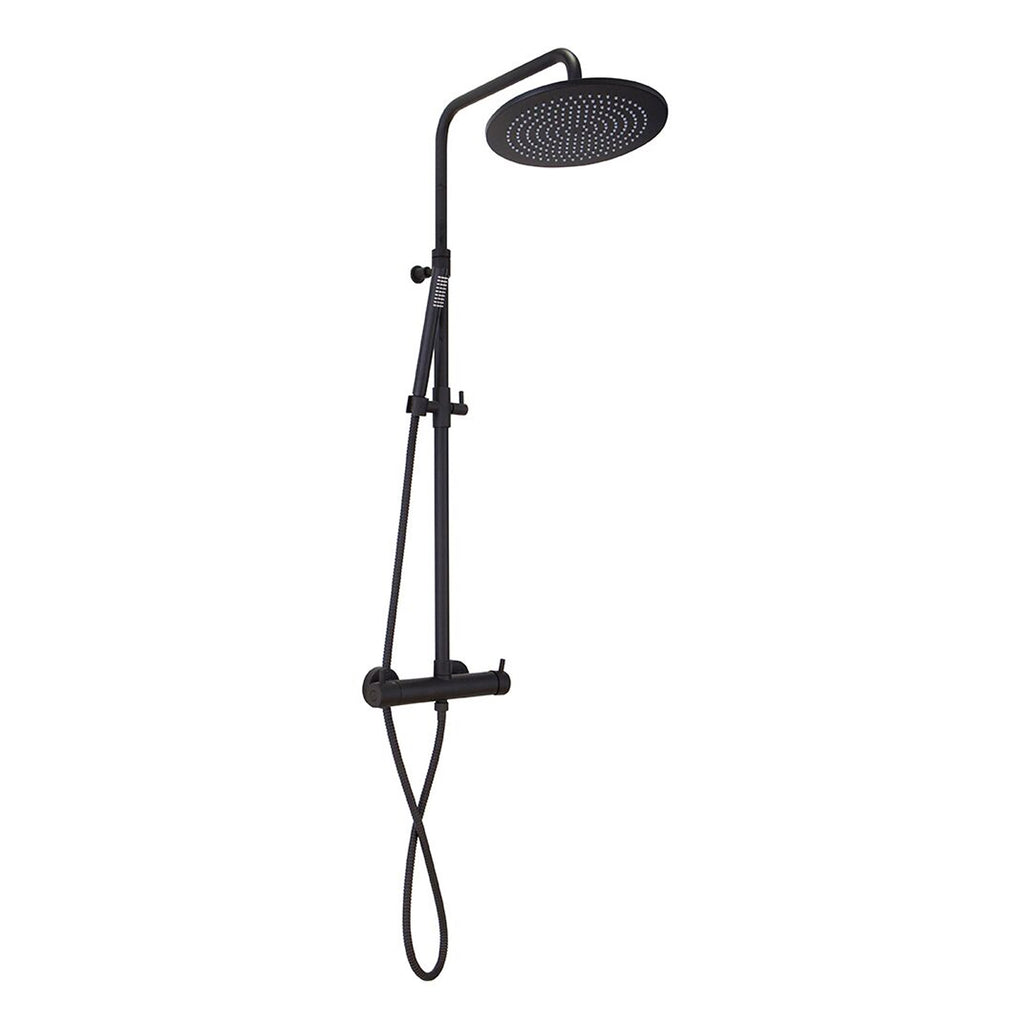 Colonna doccia bronzo orientabile con soffione tondo