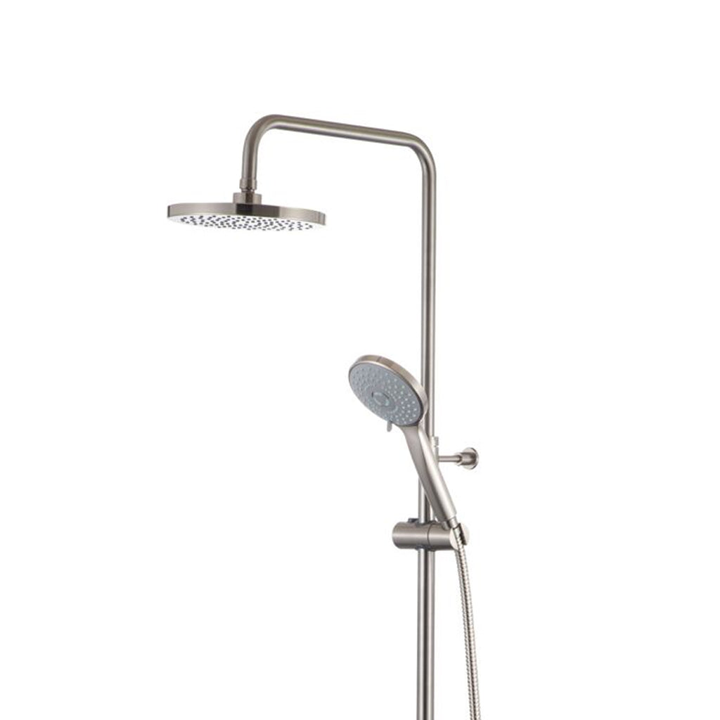 Colonna doccia nichel spazzolato orientabile con soffione