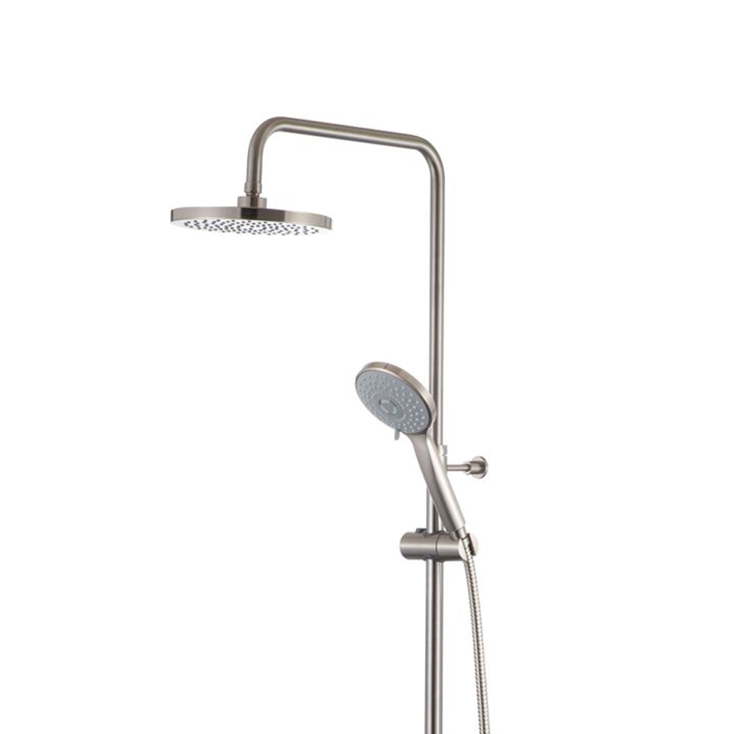 Colonna doccia nichel spazzolato orientabile con soffione