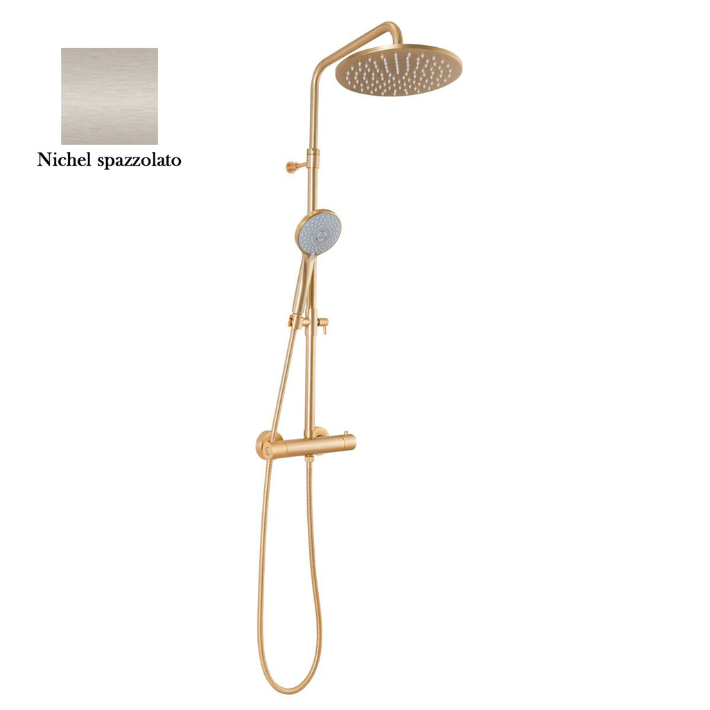 Colonna doccia nichel orientabile con soffione