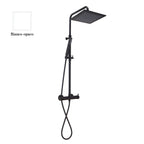 Colonna doccia bianco orientabile con soffione quadro