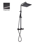 Colonna doccia cromo nero orientabile con soffione quadro