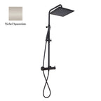 Colonna doccia nichel spazzolato orientabile con soffione quadro