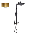 Colonna doccia bronzo orientabile con soffione quadro