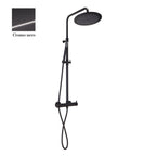 Colonna doccia cromo nero orientabile con soffione tondo