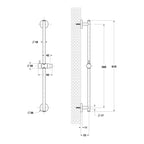 Saliscendi Stilo 18mm con doccia Ministar e flessibile nichel spazzolato
