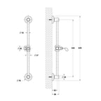 Saliscendi antico nichel 18mm con doccia Violetta con manopola ottone