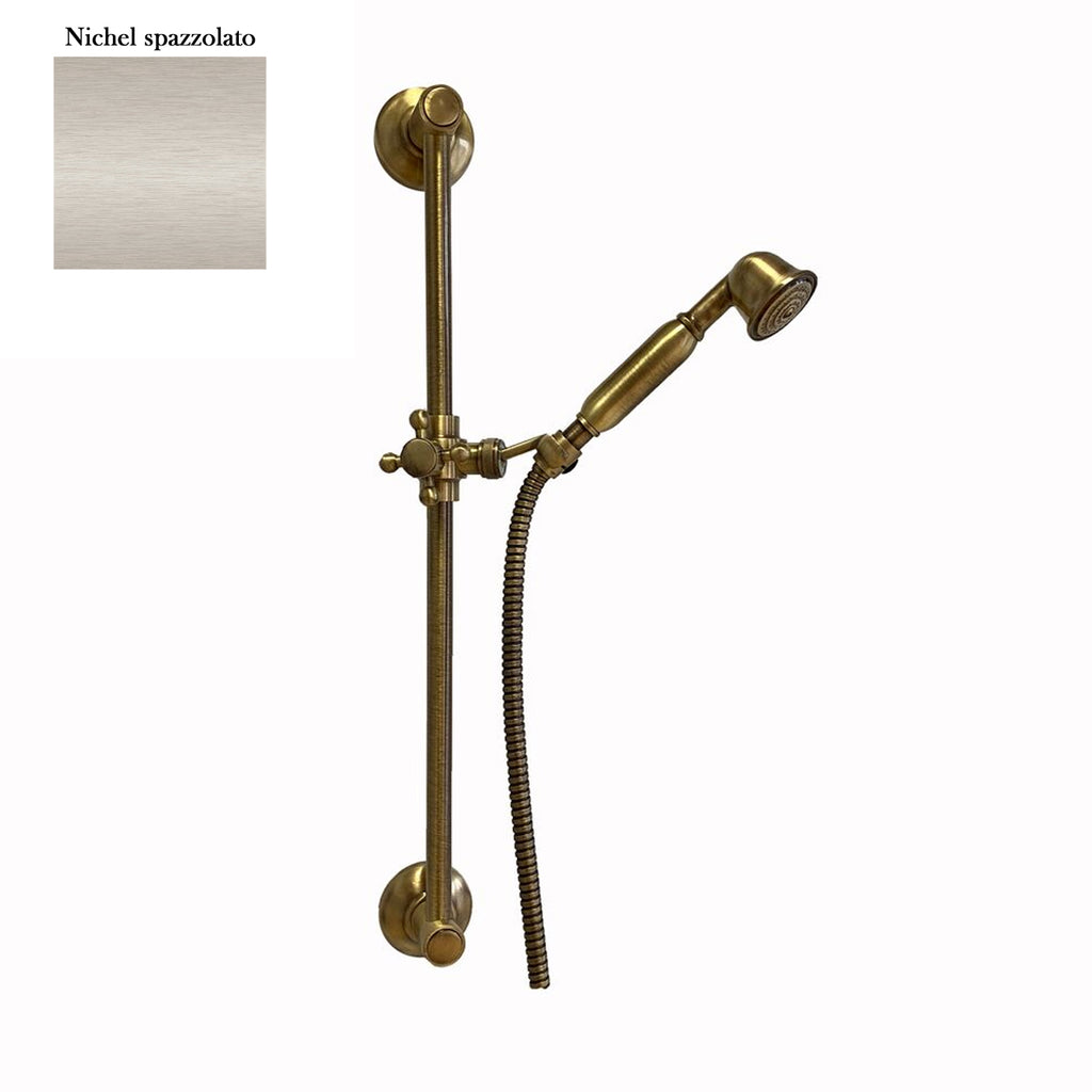 Saliscendi antico nichel 18mm con doccia Violetta con manopola ottone