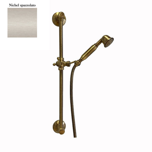 Saliscendi antico nichel 18mm con doccia Violetta con manopola ottone
