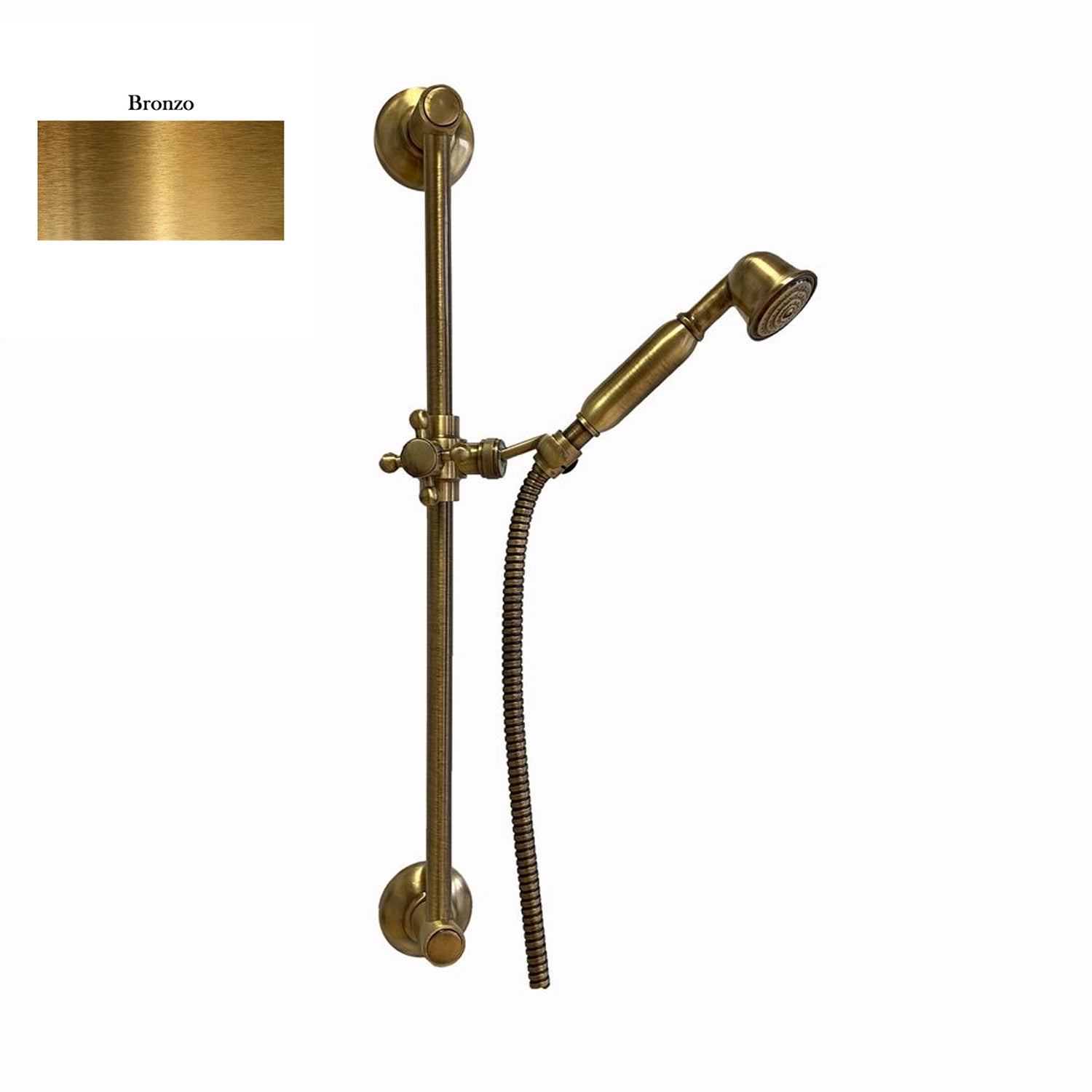 Saliscendi antico bronzo 18mm con doccia Violetta con manopola ottone