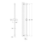 Saliscendi Design in acciaio 22x22mm con portasapone