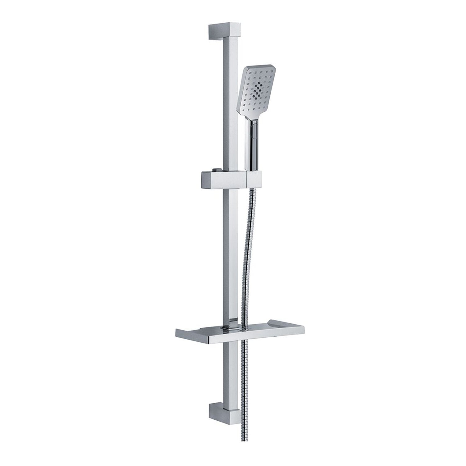 Saliscendi Design in acciaio 22x22mm con portasapone e doccia Turchese