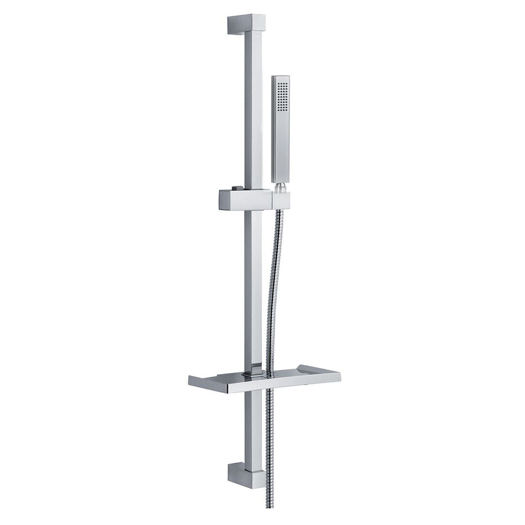 Saliscendi Design in acciaio 22x22mm con portasapone e doccia Glamour