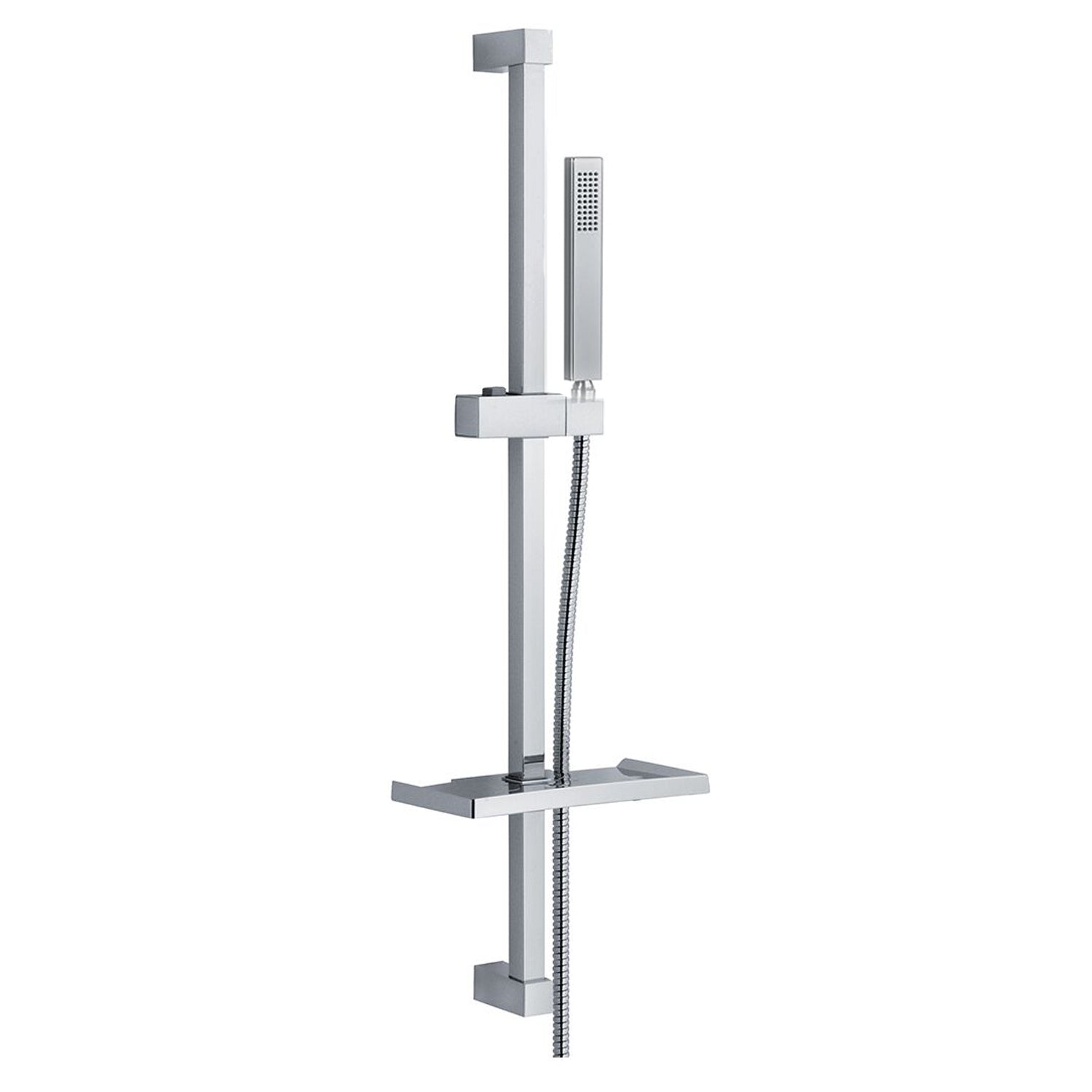 Saliscendi Design in acciaio 22x22mm con portasapone e doccia Trendy