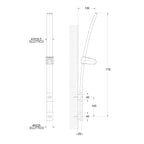 Saliscendi Venus con asta ovale h80cm con doccia Tennis e portasapone