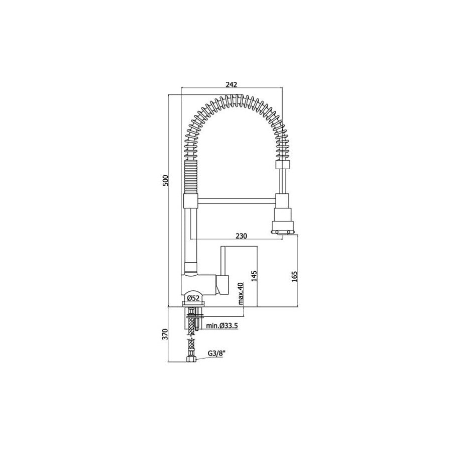 SK176CR serie STICK di Paffoni: miscelatore lavello a 2 getti in finitura cromata e canna orientabile