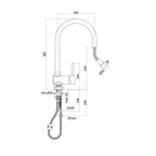 Miscelatore lavello cucina con doccetta estraibile modello SK185CR by Paffoni
