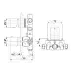 Miscelatore termostatico doccia 5 uscite in ottone cromato con incasso Bossini Cube