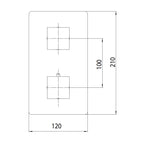 Miscelatore termostatico doccia 5 uscite in ottone cromato con incasso Bossini Cube