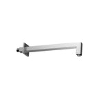 Braccio doccia a parete 350 mm serie Level modello ZSOF063ST350 quadro con rosone steel looking cromo Paffoni
