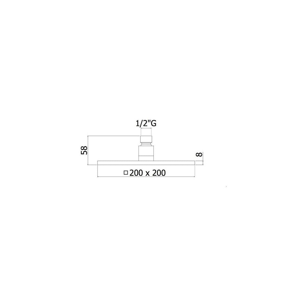 Soffione doccia serie Level-Rock  modello ZSOF075ST 200x200mm steel looking Cromo Paffoni