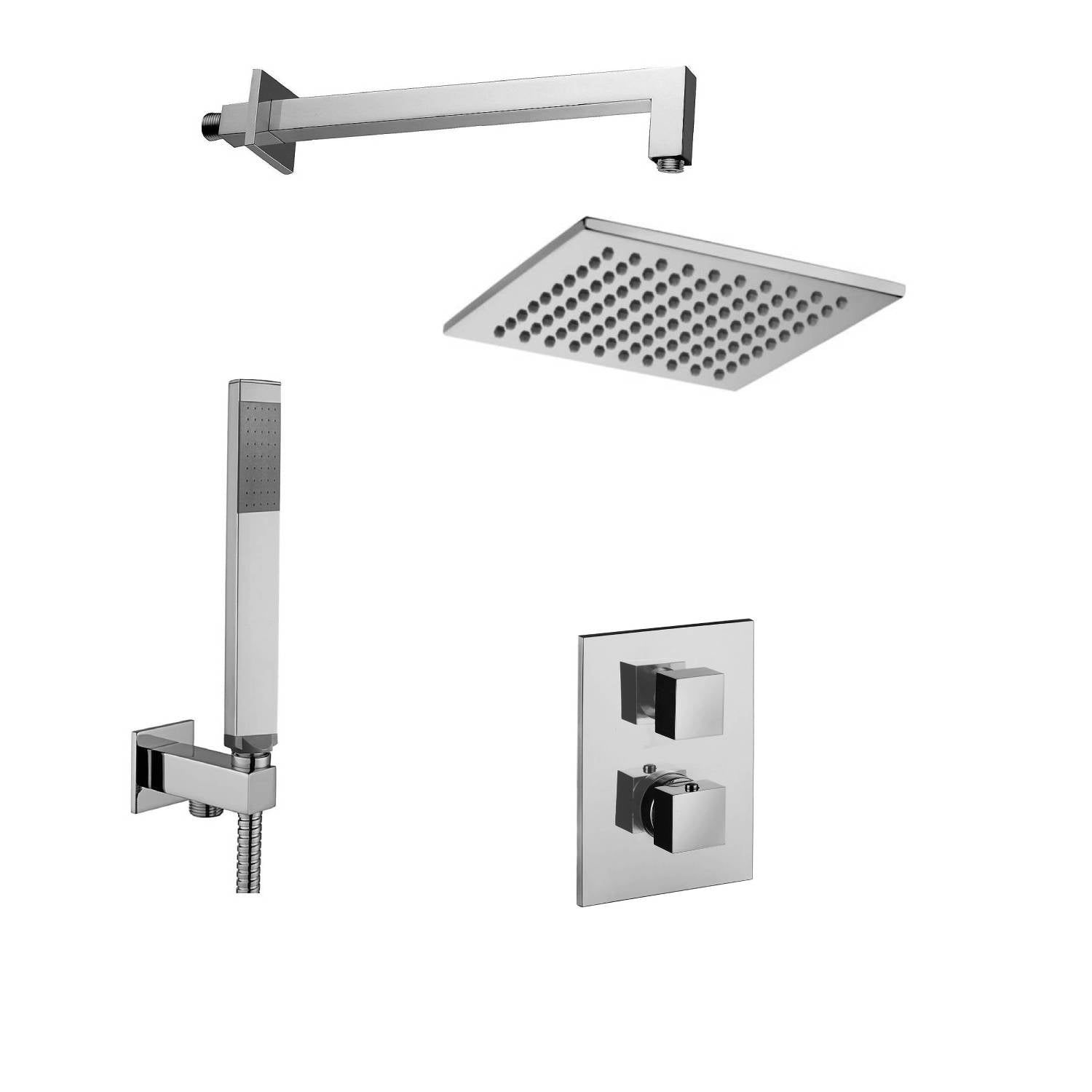 Set Soffione doccia con braccio doccia a parete