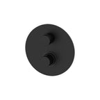 Set Soffione doccia tondo e braccio doccia lusso con miscelatore termostatico e set duplex doccia nero opaco Paffoni