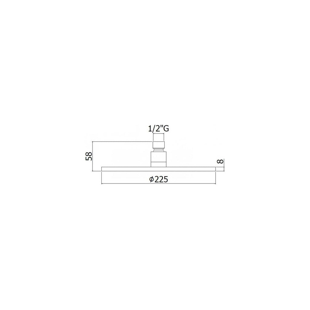 Soffione doccia tondo Paffoni Master diametro 225 mm in metallo satinato