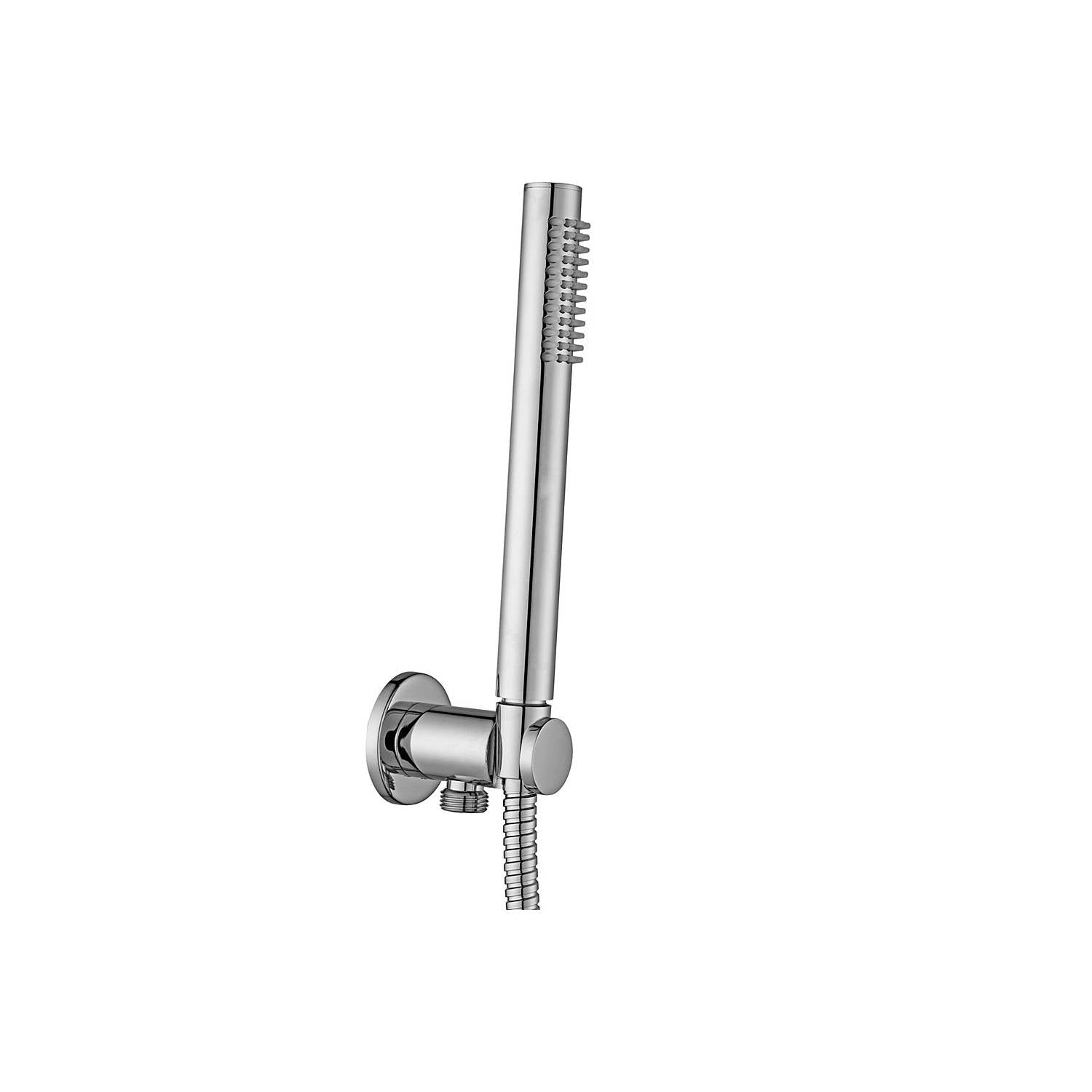 Set soffione doccia con braccio tondo e miscelatore termostatico con set duplex doccia Satinato Paffoni