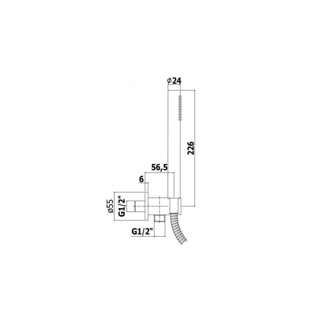 Set soffione doccia con braccio tondo e miscelatore termostatico con set duplex doccia Satinato Paffoni