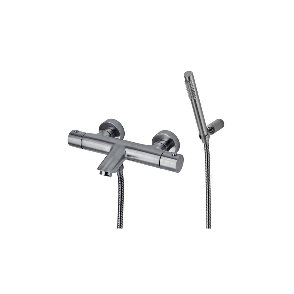 Miscelatore termostatico vasca con doccetta serie Light modello LIQ023ST steel looking Paffoni