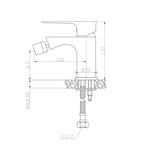 Miscelatore monocomando bidet RubiFlux serie Silvia con scarico clic-clac - Nero Opaco