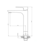 Miscelatore monocomando lavabo alto RubiFlux serie Silvia con scarico clic-clac - Nero Opaco