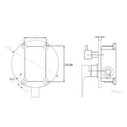 Miscelatore monocomando doccia RubiFlux serie Silvia - Nero Opaco