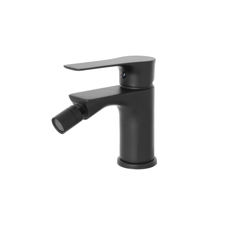 Kit miscelatore lavabo + bidet RubiFlux serie Silvia con scarico clic-clac - Nero Opaco