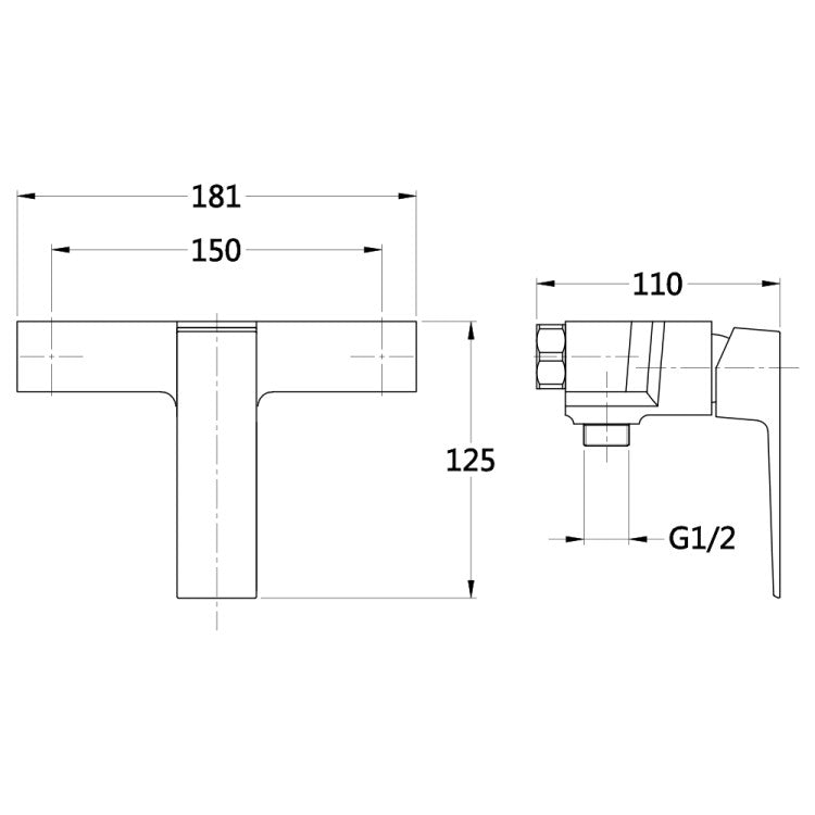 Miscelatore esterno doccia RubiFlux serie Arkon - Cromo
