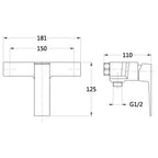 Miscelatore esterno doccia RubiFlux serie Arkon - Cromo