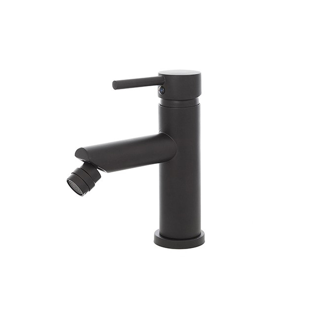 Kit miscelatore lavabo + bidet RubiFlux serie Yarn con scarico clic-clac - Nero Opaco